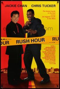 7g660 RUSH HOUR 1sh '98 cool image of unlikely duo Jackie Chan & Chris Tucker!