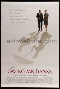 7g665 SAVING MR. BANKS advance DS 1sh '13 Emma Thompson as Travers & Tom Hanks as Disney!