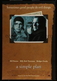 7g682 SIMPLE PLAN DS 1sh '98 Bill Paxton, Bridget Fonda, Billy Bob Thornton!