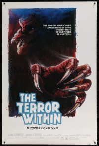 7g742 TERROR WITHIN 1sh '89 Roger Corman horror, creepy monster artwork by Craig!