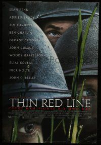 7g750 THIN RED LINE style B 1sh '98 Sean Penn, Woody Harrelson & Jim Caviezel in WWII!