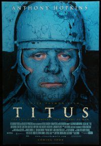 7g765 TITUS advance DS 1sh '99 wild image of blue Anthony Hopkins, Shakespeare!