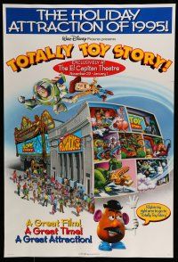 7g774 TOTALLY TOY STORY 1sh '95 cool art of funhouse at The El Capitan Theatre!