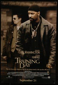 7g778 TRAINING DAY advance DS 1sh '01 Best Actor Denzel Washington, Ethan Hawke, Antoine Fuqua