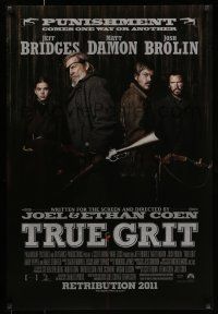 7g788 TRUE GRIT int'l advance DS 1sh '10 Jeff Bridges, Matt Damon, Hailee Steinfeld & Josh Brolin!