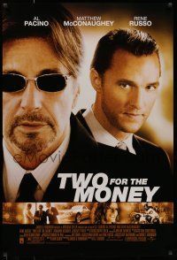 7g800 TWO FOR THE MONEY 1sh '05 close-ups of Al Pacino, Matthew McConaughey!