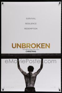 7g802 UNBROKEN man style teaser DS 1sh '14 Jack O'Connell, Survival. Resilience. Redemption!