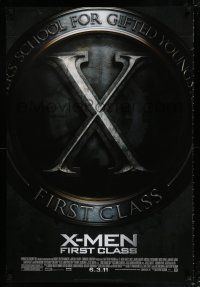 7g848 X-MEN: FIRST CLASS style B advance DS 1sh '11 James McAvoy, Fassbender, Marvel sci-fi