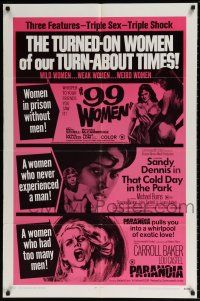 7h022 99 WOMEN/THAT COLD DAY IN THE PARK/PARANOIA 1sh '70 three features, triple sex & shock!