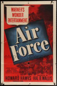 7h037 AIR FORCE 1sh '43 Howard Hawks, John Garfield, Gig Young, Warner's Wonder Entertainment!