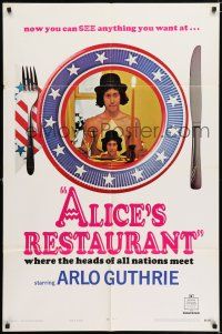7h041 ALICE'S RESTAURANT style B teaser 1sh '69 Arlo Guthrie, Arthur Penn, musical comedy!