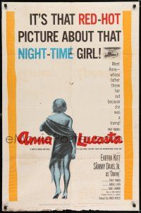 7h060 ANNA LUCASTA 1sh '59 red-hot night-time girl Eartha Kitt, Sammy Davis