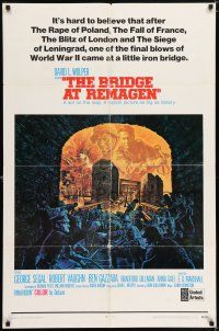 7h171 BRIDGE AT REMAGEN style B 1sh '69 Germans forgot 1 little bridge, 61 days later they lost war!