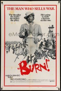 7h193 BURN style A 1sh '70 Marlon Brando profiteers from war, directed by Gillo Pontecorvo!