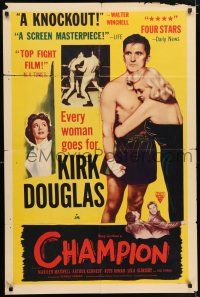 7h211 CHAMPION 1sh R55 boxer Kirk Douglas fighting in the ring with bloody nose!