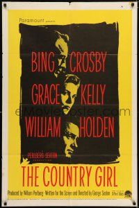 7h235 COUNTRY GIRL 1sh '54 Grace Kelly, Bing Crosby, William Holden, by Clifford Odets!