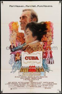 7h244 CUBA 1sh '79 cool artwork of Sean Connery & Brooke Adams and cigars!
