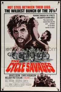 7h246 CYCLE SAVAGES 1sh '70 hot steel between their legs, great motorcycle artwork!