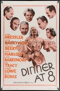 7h262 DINNER AT 8 1sh R62 Jean Harlow in one of the most classic all-star romantic comedies!
