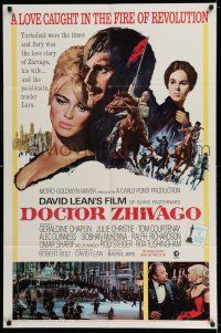 7h266 DOCTOR ZHIVAGO 1sh '65 Omar Sharif, Julie Christie, David Lean English epic!