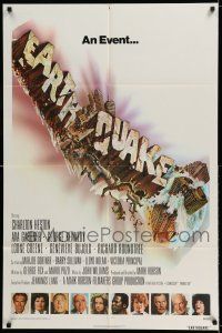 7h282 EARTHQUAKE int'l 1sh '74 Charlton Heston, Ava Gardner, in startling new Sensurround!