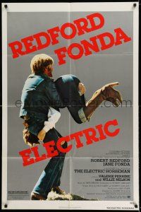 7h287 ELECTRIC HORSEMAN 1sh '79 Sydney Pollack, great image of Robert Redford & Jane Fonda!