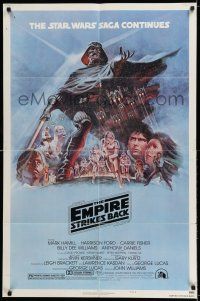 7h293 EMPIRE STRIKES BACK style B 1sh '80 George Lucas sci-fi classic, cool art by Tom Jung!
