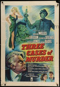 7h001 3 CASES OF MURDER English 1sh '55 Orson Welles in the greatest Somerset Maugham mysteries!