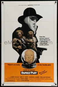 7h303 FAMILY PLOT 1sh '76 from the mind of devious Alfred Hitchcock, Karen Black, Bruce Dern!