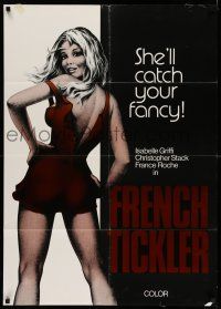 7h342 FRENCH TICKLER 1sh '77 artwork of sexy Isabelle Griffi, she'll catch your fancy!