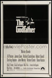 7h371 GODFATHER 1sh '72 Marlon Brando, Al Pacino, Francis Ford Coppola crime classic!