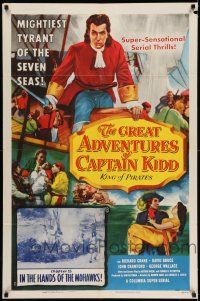 7h389 GREAT ADVENTURES OF CAPTAIN KIDD chapter 13 1sh '53 pirates, swashbuckling super-serial!