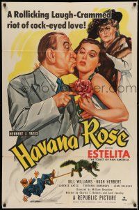 7h403 HAVANA ROSE 1sh '51 sexy Cuban Estelita Rodriguez, Bill Williams, Florence Bates!