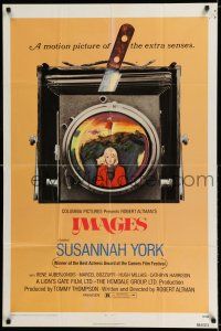 7h421 IMAGES 1sh '72 Robert Altman, Susannah York, cool camera w/knife image!