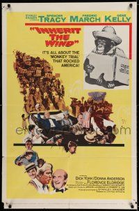 7h428 INHERIT THE WIND style A 1sh '60 Spencer Tracy as Darrow, Fredric March, Scopes trial!