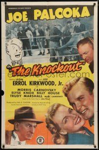 7h443 JOE PALOOKA IN THE KNOCKOUT 1sh '47 Leon Errol, Joe Kirkwood as Joe Palooka, boxing!