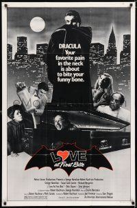 7h521 LOVE AT FIRST BITE 1sh '79 AIP, wacky vampire image of George Hamilton as Dracula!