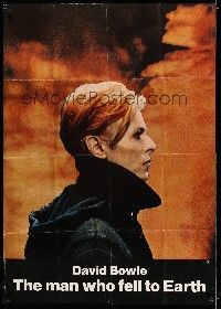 7h540 MAN WHO FELL TO EARTH 1sh '76 Nicolas Roeg, David Bowie close up profile!