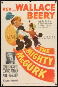 7h563 MIGHTY McGURK 1sh '46 great artwork of boxing Wallace Beery & Dean Stockwell!