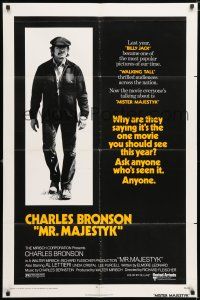 7h591 MR. MAJESTYK 1sh '74 full-length Charles Bronson, written by Elmore Leonard!