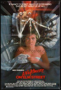 7h623 NIGHTMARE ON ELM STREET 1sh '84 Robert Englund, cool Matthew Peak artwork!