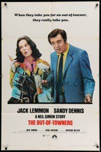 7h638 OUT-OF-TOWNERS 1sh '70 Jack Lemmon, Sandy Dennis, written by Neil Simon!