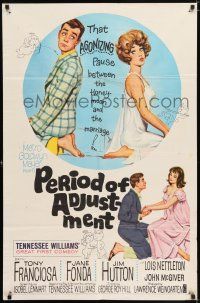 7h643 PERIOD OF ADJUSTMENT 1sh '62 sexy Jane Fonda in nightie trying to get used to marriage!