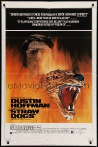 7h766 STRAW DOGS style D 1sh '72 directed by Sam Peckinpah, Dustin Hoffman, best different image!