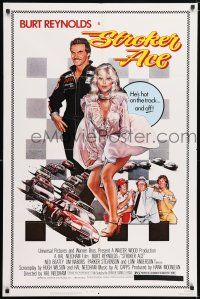 7h768 STROKER ACE 1sh '83 car racing art of Burt Reynolds & sexy Loni Anderson by Drew Struzan!