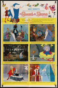 7h800 SWORD IN THE STONE style B 1sh '64 Disney's cartoon story of King Arthur & Merlin the Wizard!