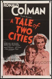 7h812 TALE OF TWO CITIES 1sh R62 Ronald Colman, Elizabeth Allan, written by Charles Dickens!