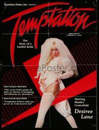 7h846 TEMPTATION: THE STORY OF A LUSTFUL BRIDE '84 cool image of sexy bride Desiree Lane!