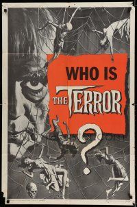 7h858 TERROR style B teaser 1sh '63 Reynold Brown art of Boris Karloff & girls in web, Roger Corman
