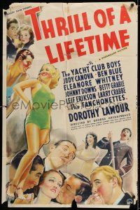 7h882 THRILL OF A LIFETIME style A 1sh '37 wonderful art of pretty Grable. Lamour and top cast!